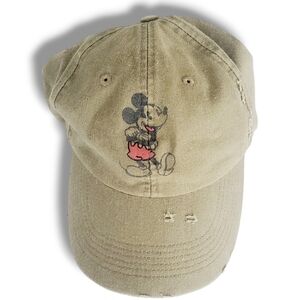 #BN Disney Parks Olive Green Mickey Mouse Adult Baseball Cap Adjustable 57-61cm